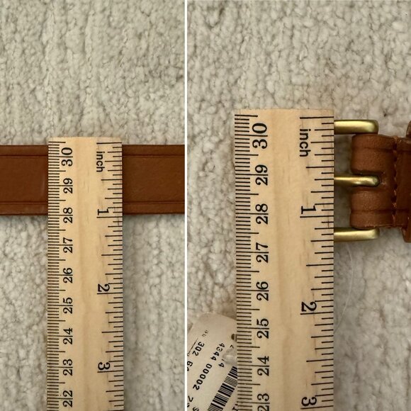 Vintage Liz Claiborne Brown Leather Belt Brass Buckle Size 1 Small Retro - Picture 5 of 7